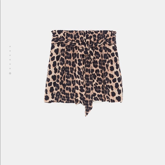 Zara cheetah print short tie belt at waist - Picture 1 of 2